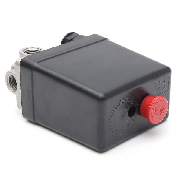1/4\" 4-portars 12 Bar Enfas Luftkompressor Tryck 0-175 Psi Strömbrytare Kontrollventil Säkerhetsventil Tryckmätare-FF-