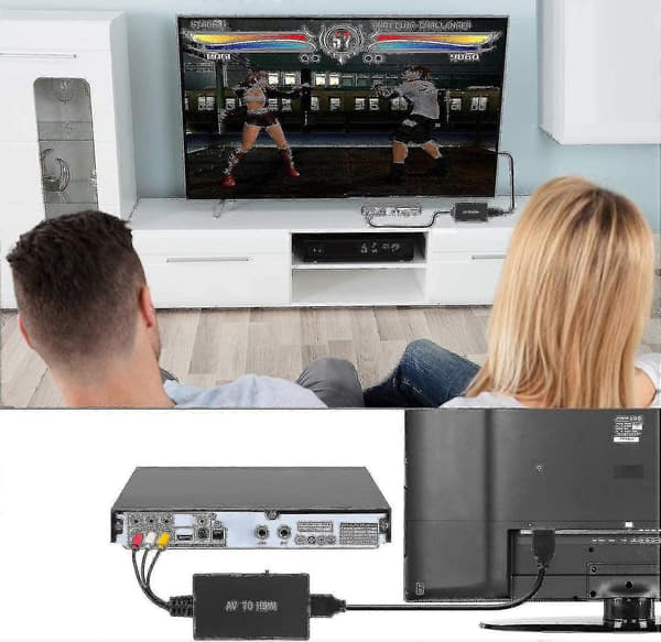 RCA til HDMI-konverteradapter med 1080p-understøttelse