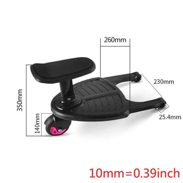Universal Stroller Board, Mini Buggy Board 360° Wheels Foldable Pedal Stroller Board (Blue)
