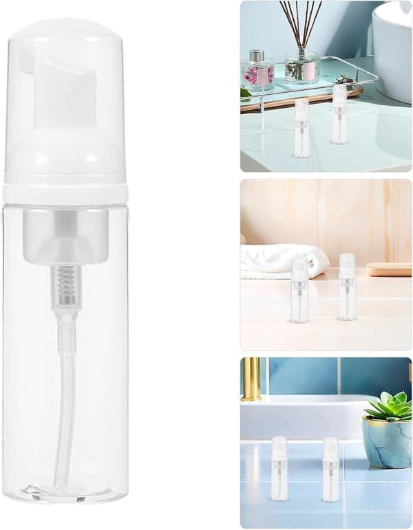 10 stk. ml skumflaskedispenser for reise, mini tom påfyllbar plastpumpebeholder med synlighet, de fleste ansiktsrenser
