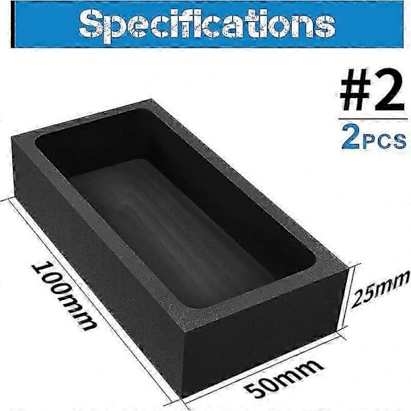 (Pow yeah!) 2 Pieces (2-1kg) Graphite Molds for Melting, Casting, and Refining Metal, Copper, Gold, Silver, Aluminum, Brass