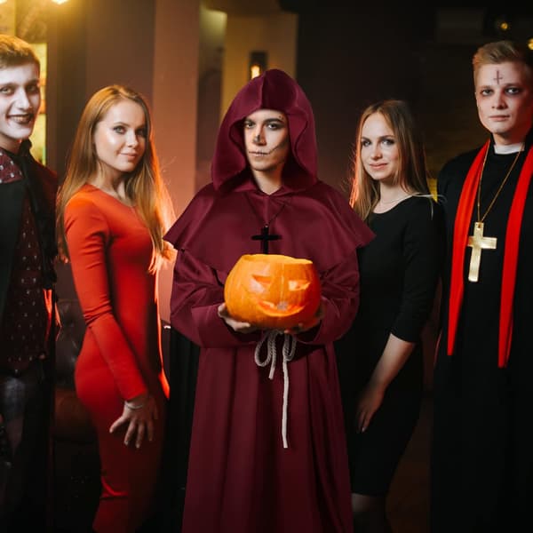 Halloween munkekostyme hette trollmann prestekappe | Rød Stor Red Large