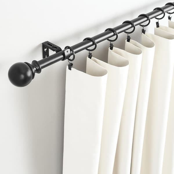 1,25\" Gardinringe med klemmer, 7-pak, Sort