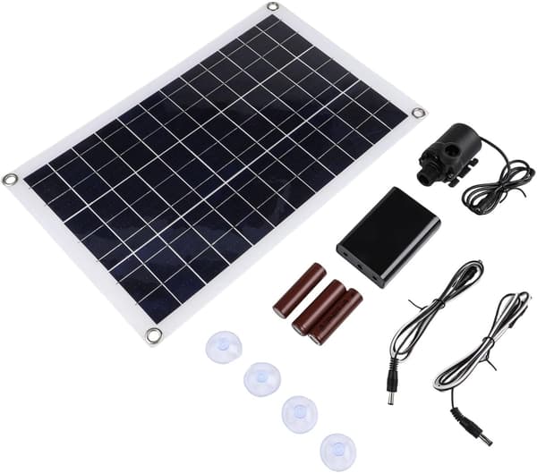 Pump Trädgårdsdamm Fontän Akvarium Batterilåda 50W Solvattenkit 800L/H Flöde för med