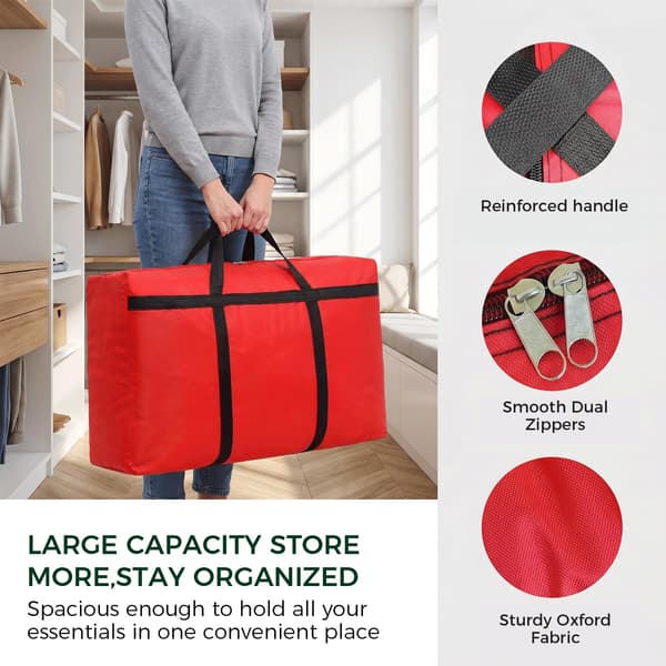 Stor rejsetaske foldbar opbevaringstaske overdimensioneret flyttetaske multifunktionel håndbagagetaske, rød, medium Rød 2 Medium Red 2 Medium