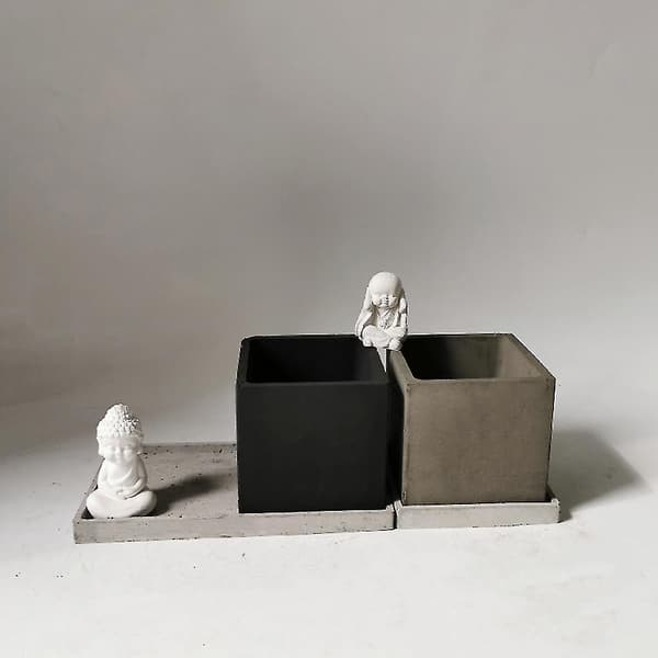Store blomsterpotte silikoneforme DIY beton blomsterpotte håndværksform til haven-fg