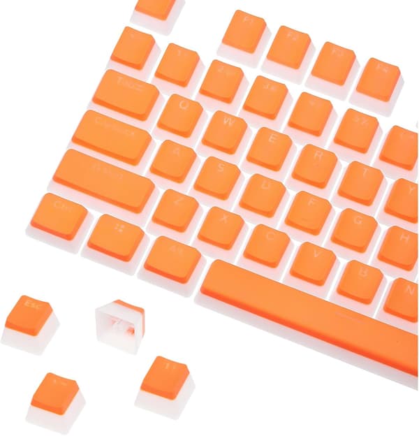 108 taster PBT Pudding Keycaps Sæt OEM Profil Dobbelt Skud til Mekanisk Tastatur Layout, Orange White