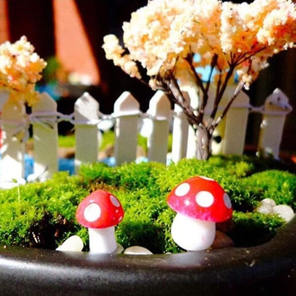 Hagesopp Blomsterpotte Soppdekorasjon Minisopp Hage Rød, Hvit 50 Stykker