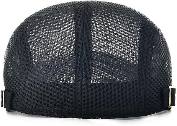 Herre Åndbar Mesh Sommerhat Justerbar Newsboy Beret Ivy Cap Flat Sort