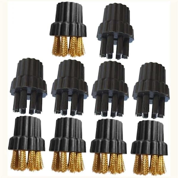 10 ST Dampmoppebørstehoveder Messingbørstehoveder Reservedele 31 Nylon + kobber