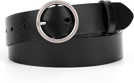 Dame Casual Kjole Bælte Mode Læderbælte med O-Ring Spænde
