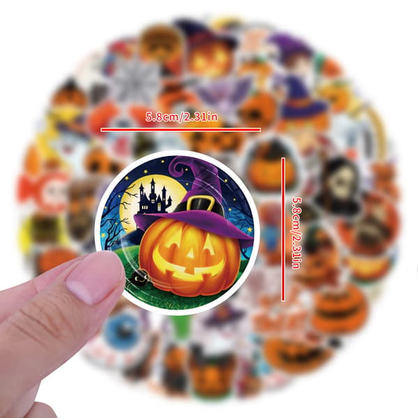 110 kpl Halloween Doodle -tarroja Hauskoja lahja-anime-tarroja DIY