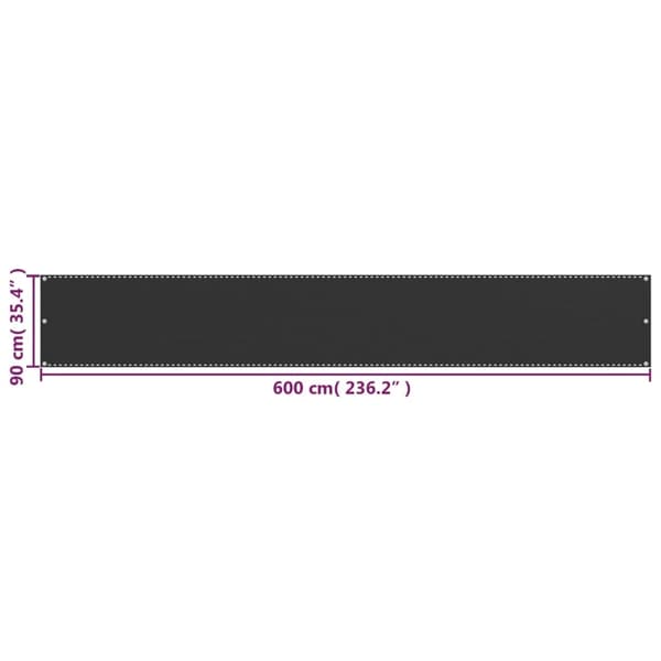 vidaXL Balkongskärm HDPE 90 x 600 cm antracit silver Antracit silver Antracit