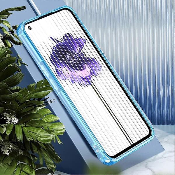 For Nothing Phone 1 Acrylic + TPU Clear Protective Phone Case Blue Blue