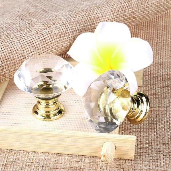 10 st 30 mm Diamond Glass Crystal Drawer Handles Knobs with Screws for Home Office