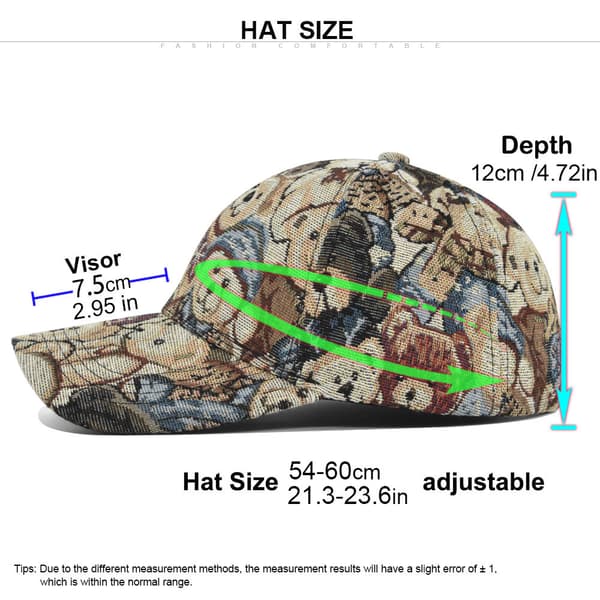 Trendy justerbar baseballcaps for kvinner - hund