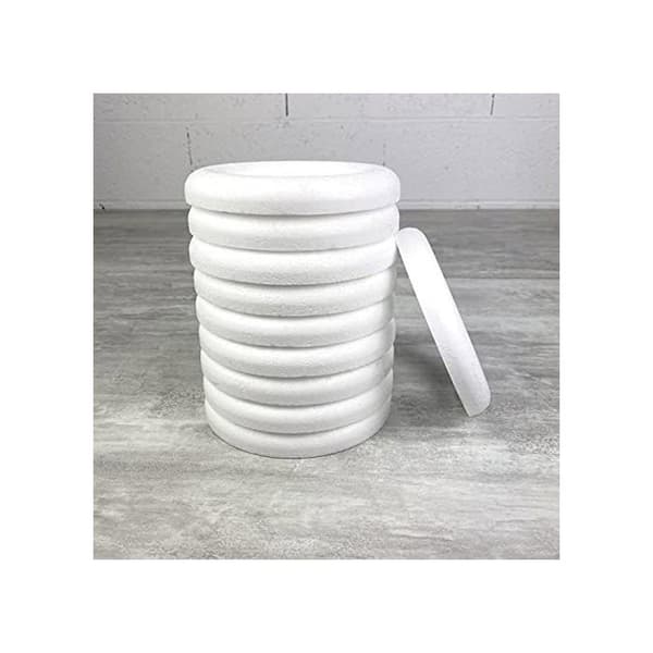 Halvringer i polystyren - 10-pakning - Flat krans 15 cm - Blomsterdekorasjon - Håndverk og bryllup