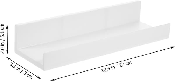 Wall Mounted Picture Ledge Shelf White ABS Rustic Protective Ledge Easy to Install Floating