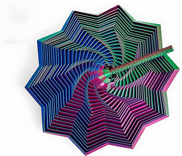 3D-Printed Expanded Sensory Fidget Star with Handle (Colorful 2, Large)