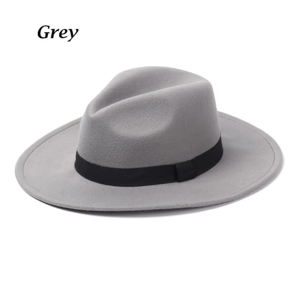 Filt hatte til mænd og kvinder, cowboyhatte, sceneoptrædener, dansefester, jazz, Panama, vinter og efterår grå grå Nej, No, grey