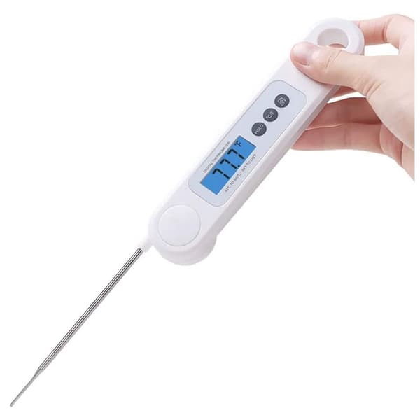 Digitalt termometer for umiddelbar avlesning av kjøtt og mat - Termometer for matlaging, grilling, baking, godteri, væsker, bad, melk