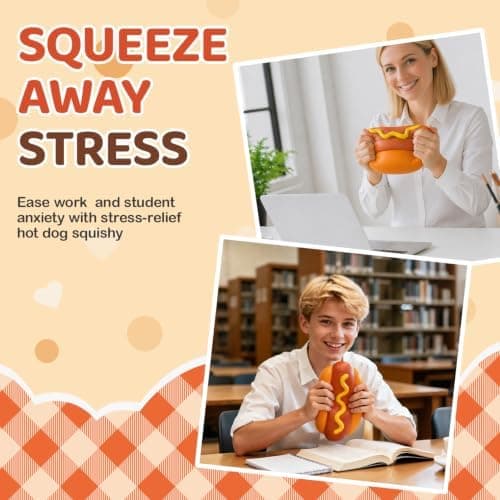 Jumbo Squishy Hotdog Kolossalt Stigende Klemmelegetøj til Angstlindring