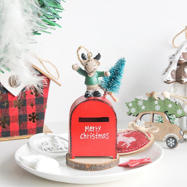 1 stk. grøn miniature julepynt til hoveddøren