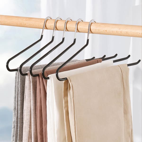 20-pack Chrome Metal Open-Ended Hangers - Non-Slip Coating - Easy to