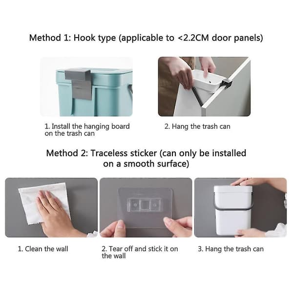 Small Kitchen Compost Bin 3L Countertop Waste Bin with Lid for Household Waste Management