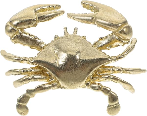 Krabbe skapknapper solid messing nautiske skuffehåndtak 1 pakke Gold