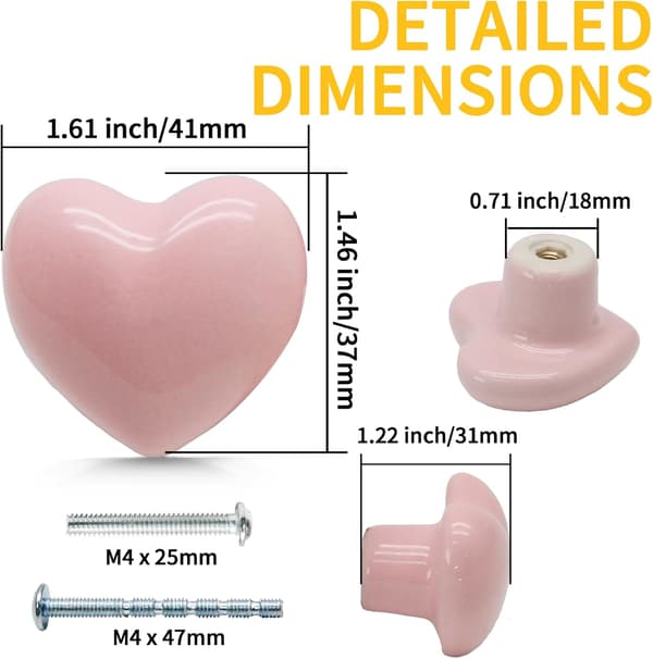 12 stk. keramiske skabsknopper 12 stk. lyserøde lyserøde 12 Pack Powder Pink