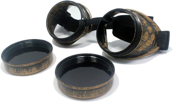Uudet Retro Steampunk -lasit Gothic Punk Cosplay -lasit (Pronssi)