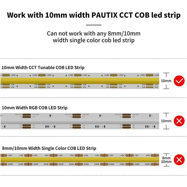 10mm Connectors for 3-Pin COB Light Solderless Terminal Extension Connection Kit