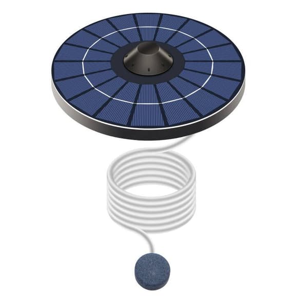Solar damluftare syrepump med luftslang och bubbelsten Wat