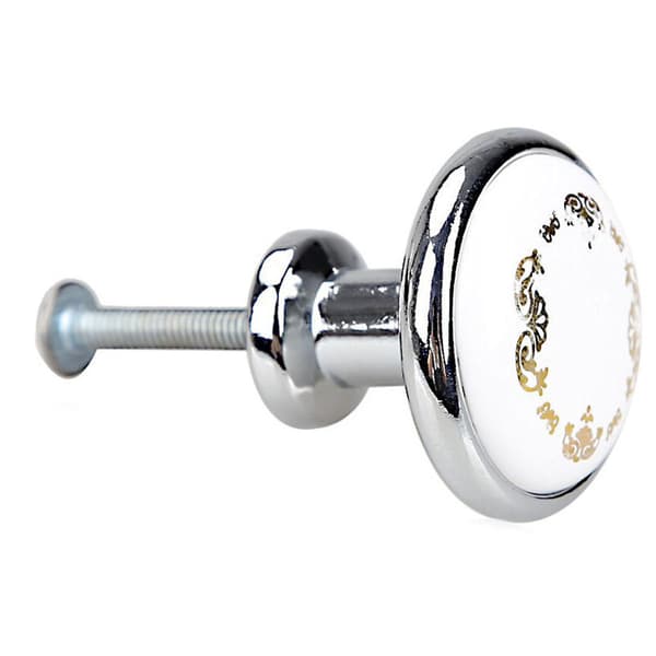 5X Ceramic Wardrobe Drawer Cabinet Pull Handle Knob (Silver)