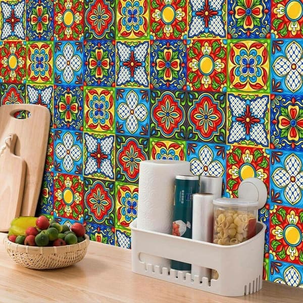 Tile Stickers Kitchen Backsplash 3D Self-Adhesive Mosaic Room Peel and Stick -10X10Cm
