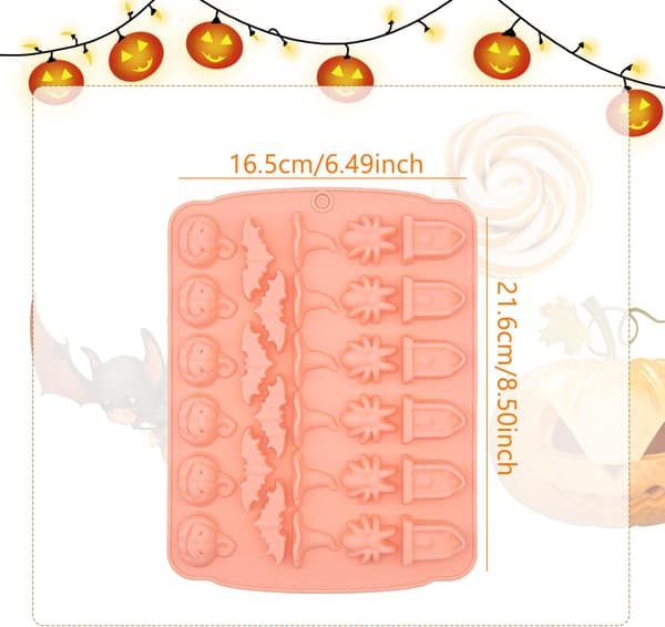 (1 stk. rosa) Halloween silikoneform, 30-huls Halloween chokolade