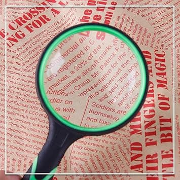Magnifying Glass, 10x Handheld Reading Glass 75mm Magnifier
