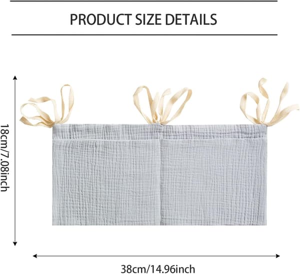 (Grey) 1 pc hanging diaper storage, crib hanging storage, crib