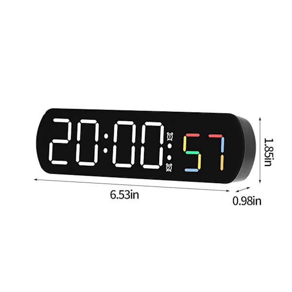 Digital Wall Clock with Temperature and Humidity Display - Silent LED Alarm Clock for Home