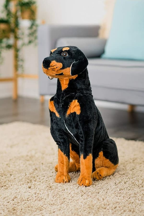 50 cm jättimäinen pehmolelu Rottweiler-koira, iso pehmoeläin [JUN]
