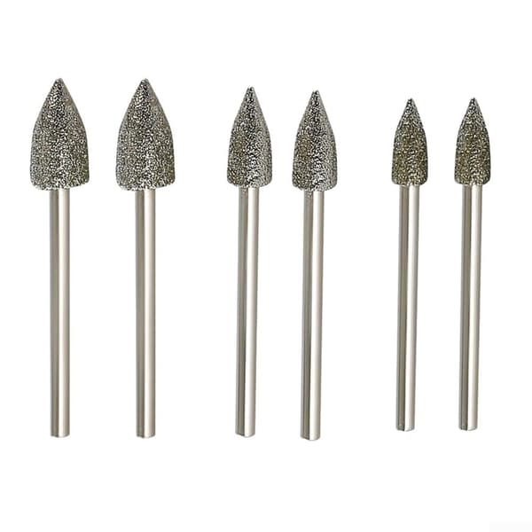 Sæt med 2 smaragdslibebits og stenskaft jade galvanisering bor til marmor til udskæring polering med 3 mm egnet gravering glas (2 STK 2 stk) 2pcs 3x5