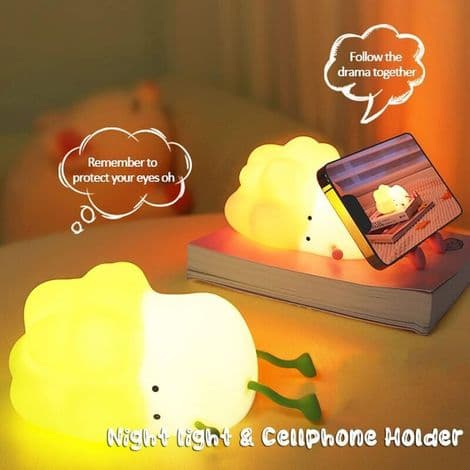 Touch-Sensitive Night Light with Adjustable Brightness, LED Bedside Lamp for Children's Room, Eye Protection, Vegetable Lamp