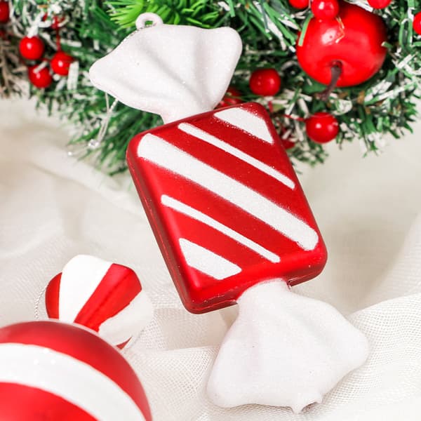 4 stk julepynt PVC malet glitter slik vedhæng 16CM juletræspynt festpynt