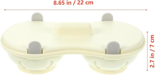 Microwave Egg Cooker - 22*11*8 cm - 2 Cavities, Poached Egg Maker, Poaching Cups - Egg Poacher, Kitchen Utensil - White