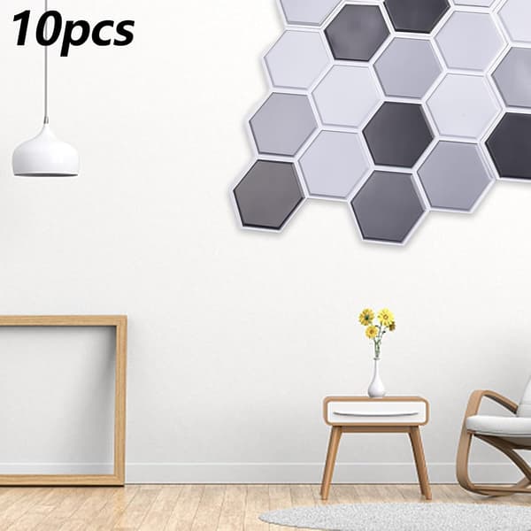 Easily Update Your Space with Stylish and Waterproof Tile Stickers for Kitchen and Bathroom (10 Pieces)
