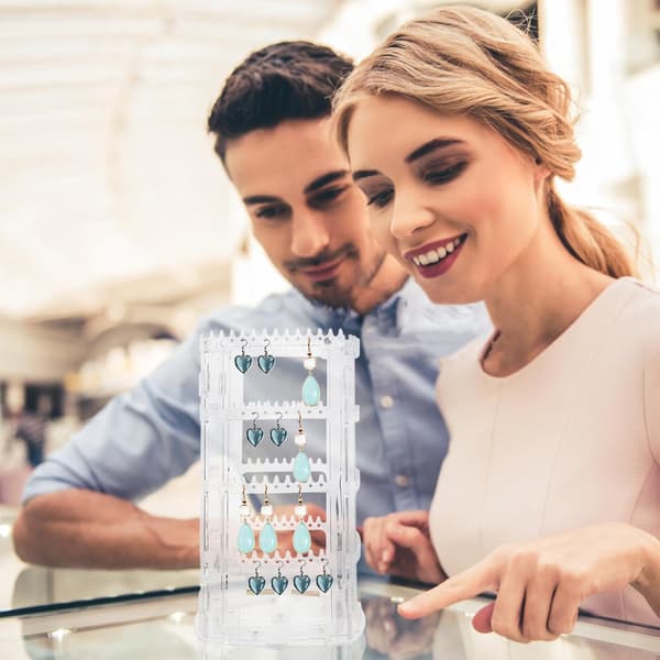Akryl Ørering Display Rack med Stor Kapacitet Multi-lags Organizer Stand Roterende Smykkeholder til Øreringe og Halskæder Desktop