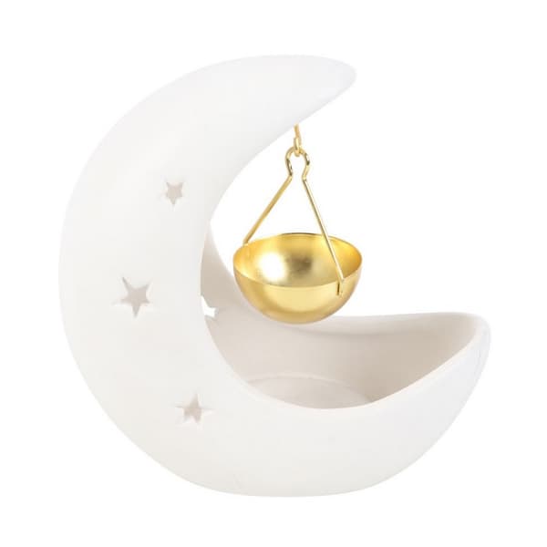 Something Different Halvmåne Hengende Oljebrenner En Størrelse Hvit/Gull White/Gold One Size