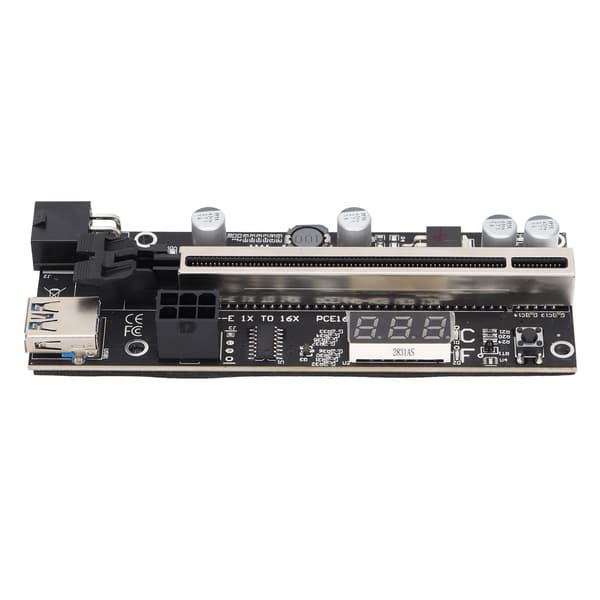 PCI E-adapterkort Temperaturdisplay PCI E Riser-kort med 1X-adapter 1x till 16x förlängningskabel