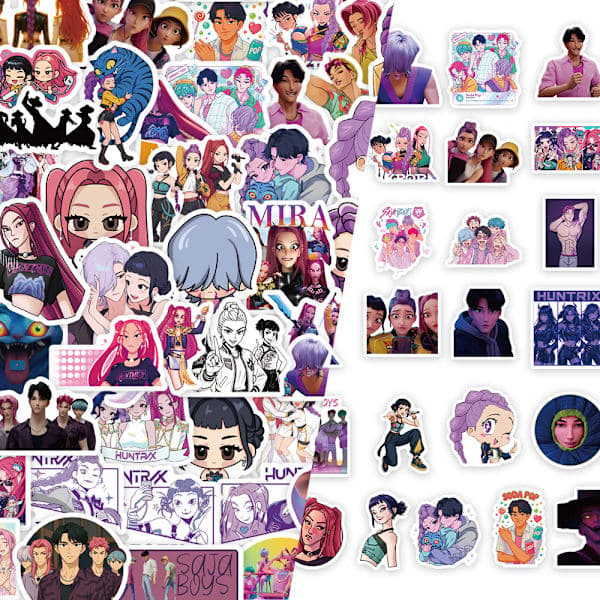 K-Pop Demon Hunter Stickerpakke, 74 Anime Vinylmærkater til bærbare computere og telefoner [JUN]